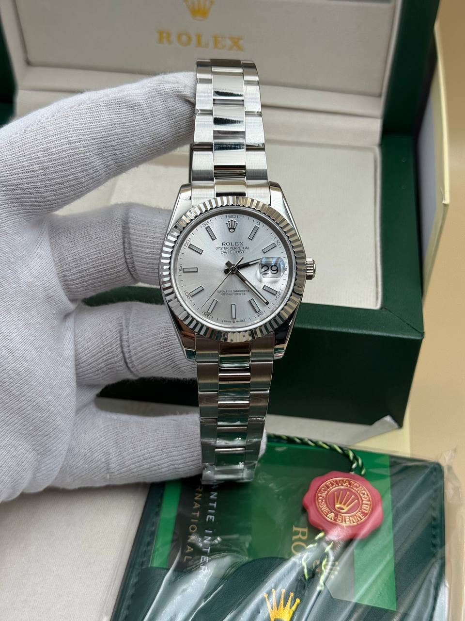 Rolex Datejust White Dial Oyster Cordon