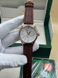 Rolex Cellini Chronograph White Dial Leather Cordon