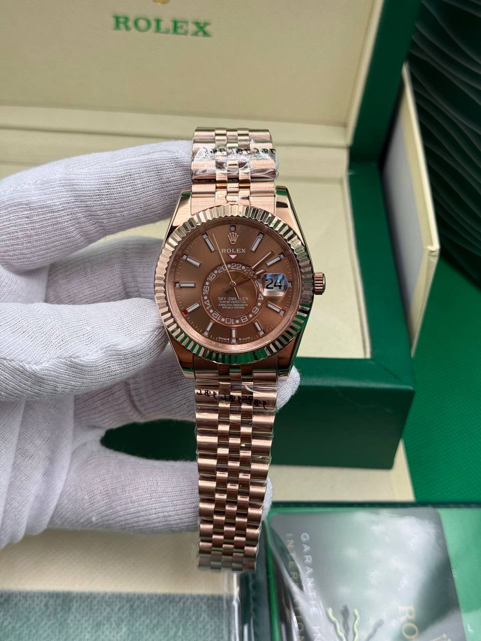Rolex Sky Dweller Brown Dial Jubile Cordon