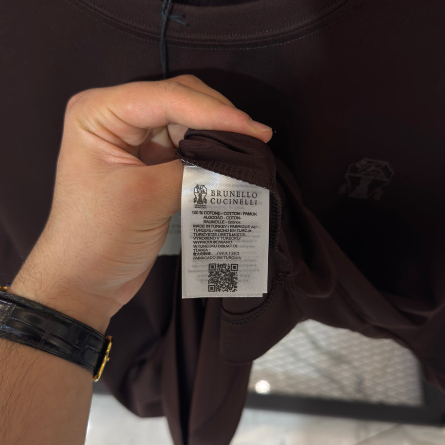 Brunello Cucinelli Logo Detaylı İthal Kumaş T-Shirt