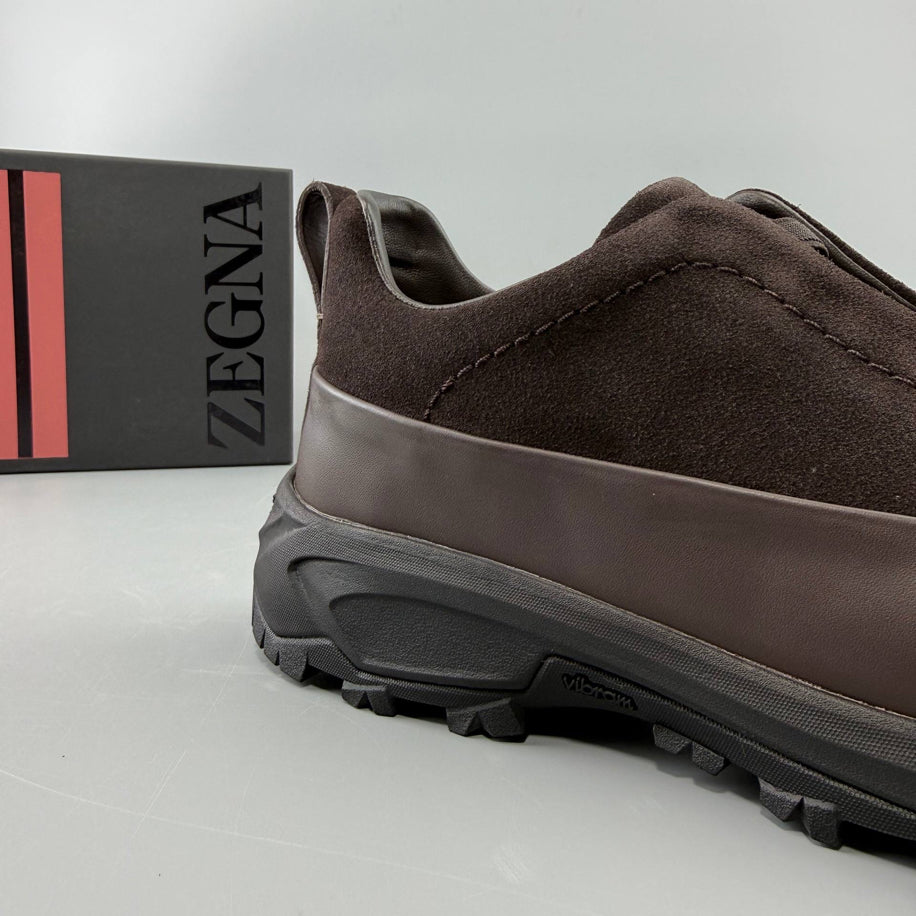 Zegna Leather Triple Stitch Monte Sneakers