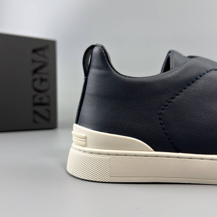 ZEGNA Triple Stitch Leather Sneaker