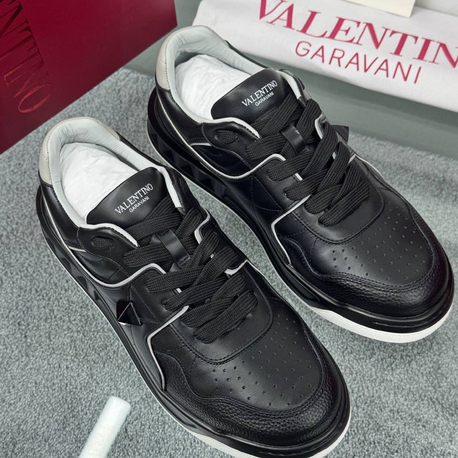 Valentino One Stud Leather Sneakers