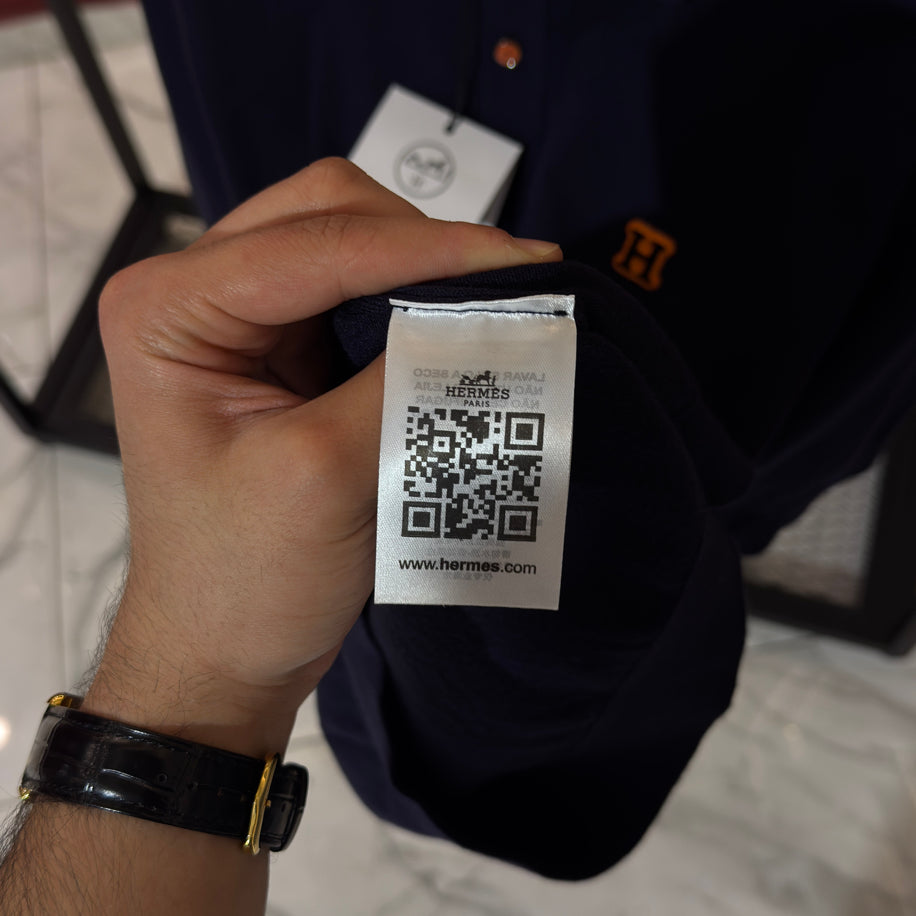 Hermes Logo İşlemeli İthal Pamuk Kumaş Triko