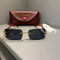 Cartier Unisex Gözlük ( Siyah Cam Ahşap Sap)