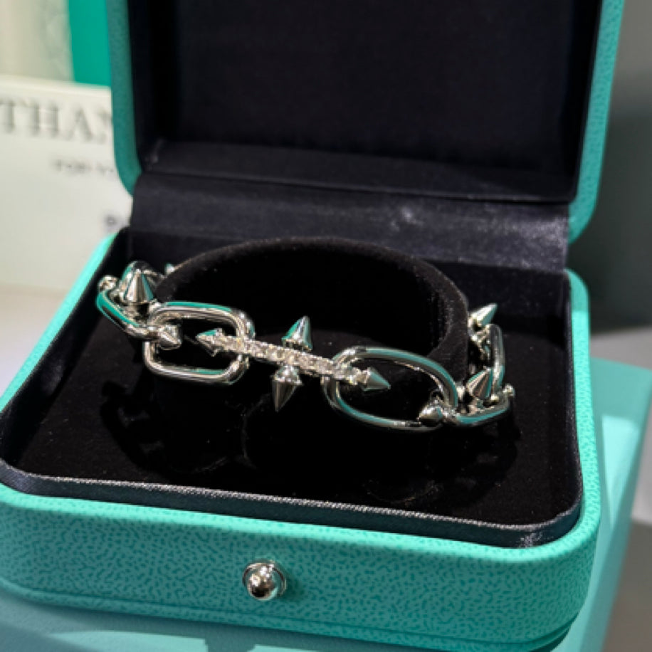 Tiffany Unisex (Yarım Taşlı Silver )Bileklik