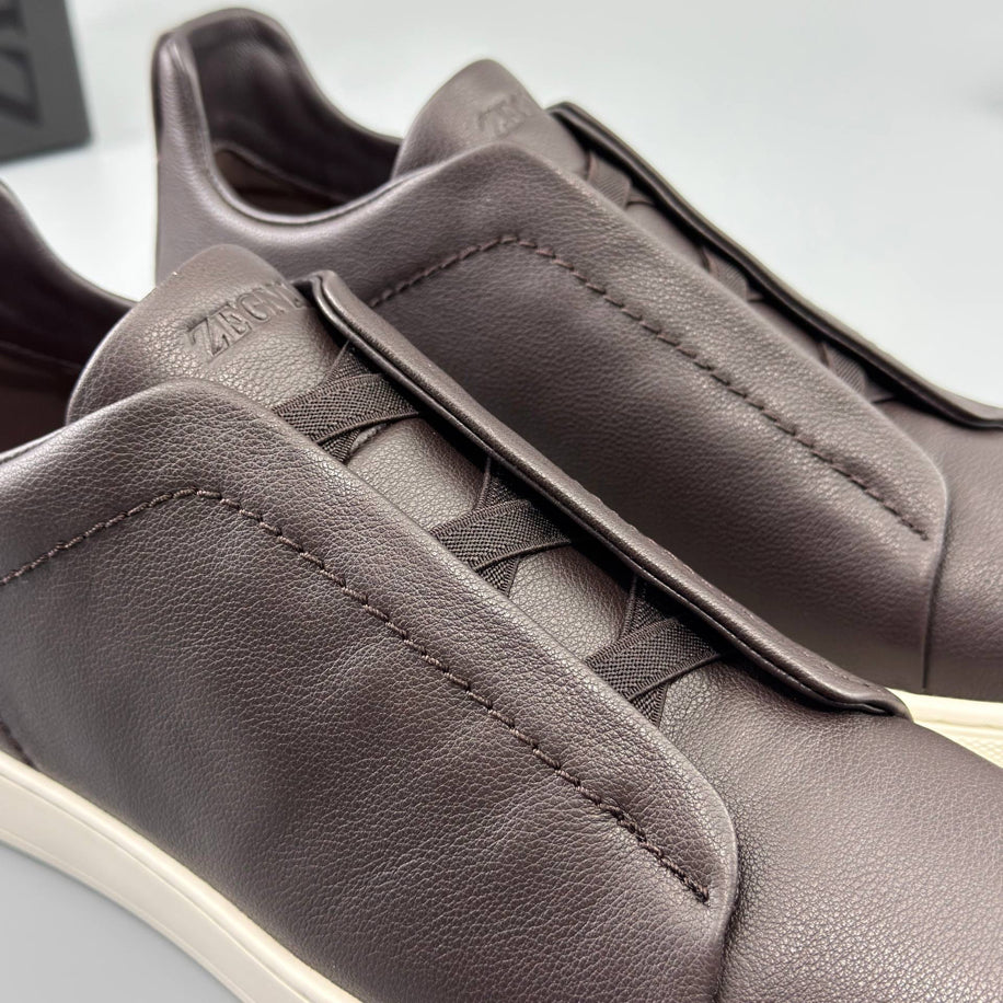 ZEGNA Triple Stitch Leather Sneaker