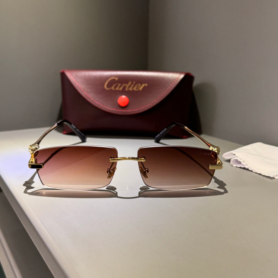 Cartier Unisex Gözlük ( Kahve Cam Gold Sap)