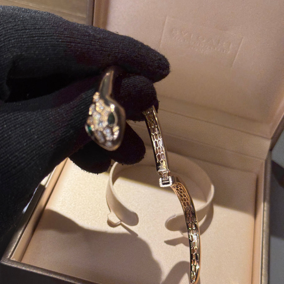 Bvlgari Serpenti Unisex Bileklik (Rose Taşlı )
