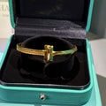 Tiffany T Gold Yarım Taşlı Bileklik