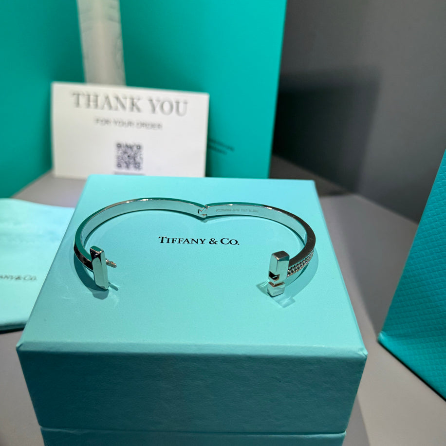 Tiffany T Silver Yarım Taşlı Bileklik