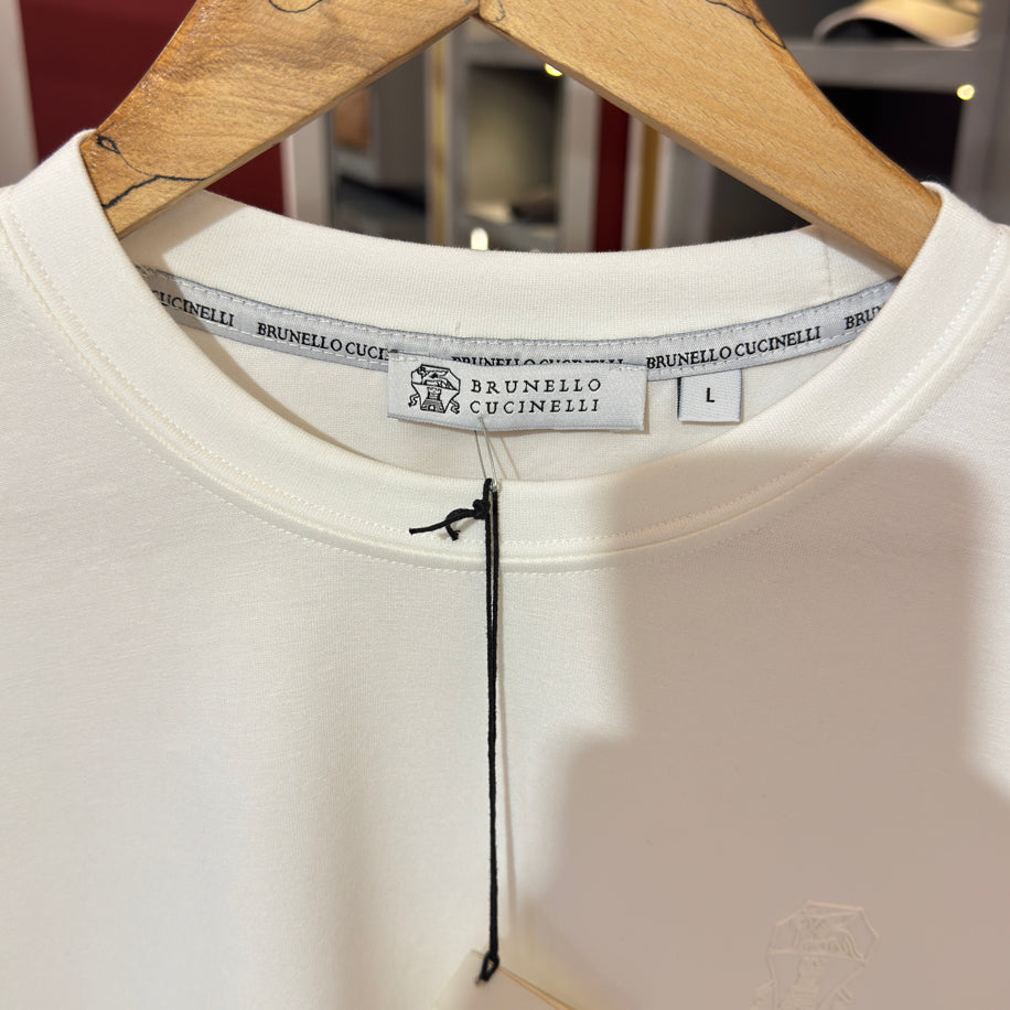 Brunello Cucinelli Logo Detaylı İthal Kumaş T-Shirt