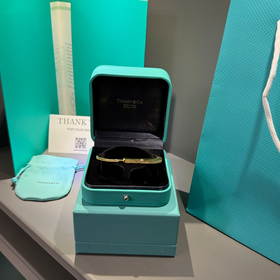 Tiffany Lock Gold Full Taşlı Bileklik