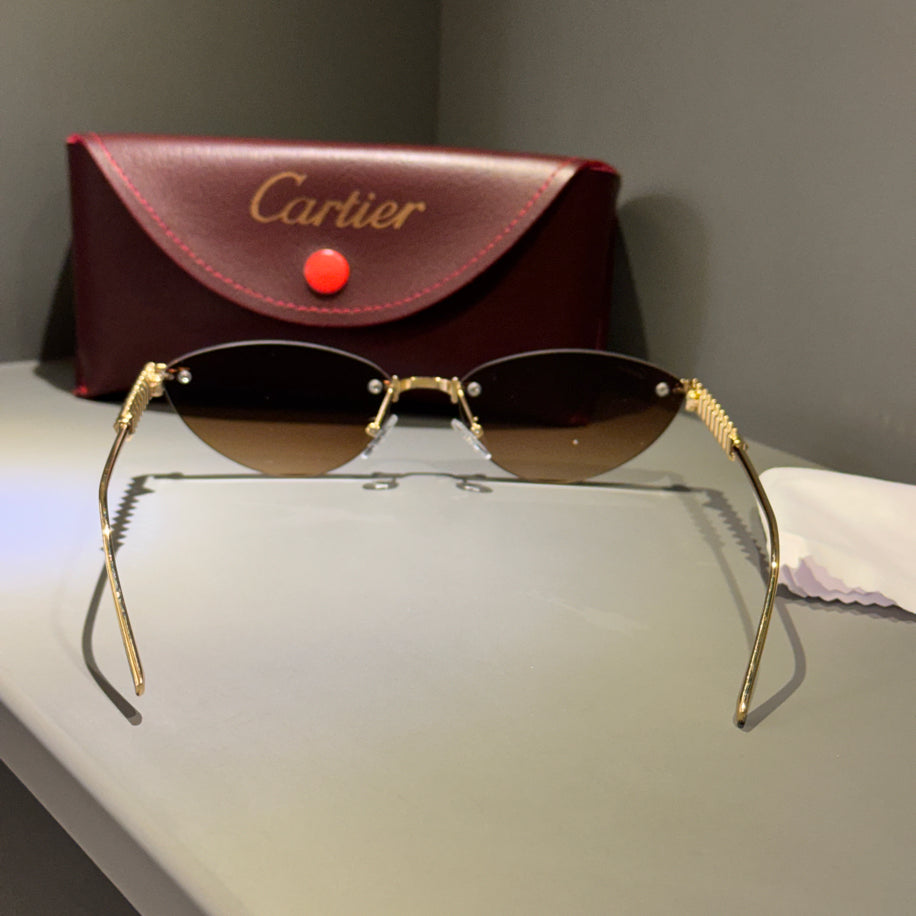 Cartier Unisex Gözlük ( Kahve Cam Gold Sap)