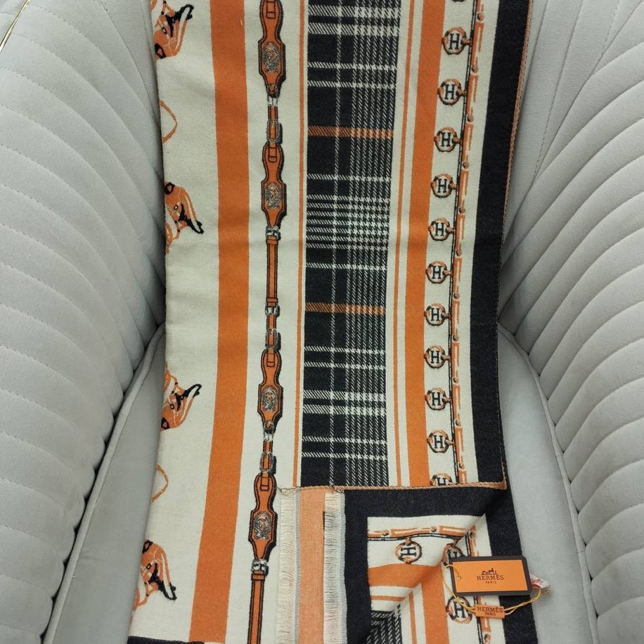 KARIŞIK Hermes Hakiki Kaşmir İpek Şal