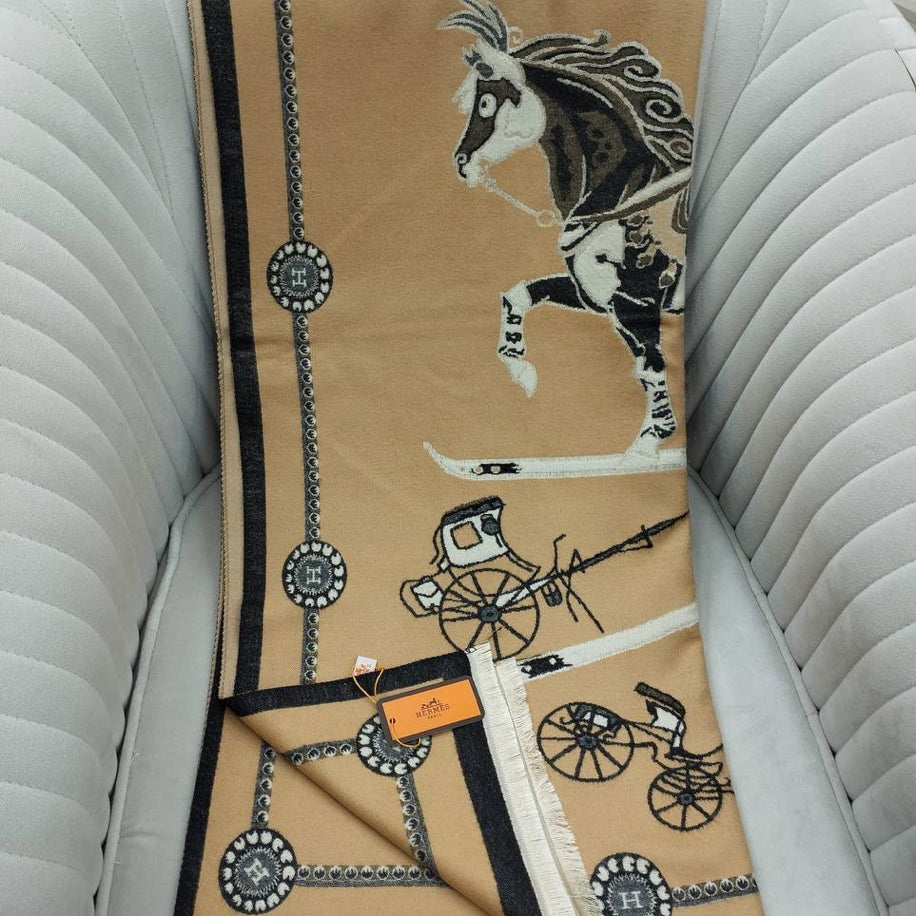 KARIŞIK Hermes Hakiki Kaşmir İpek Şal