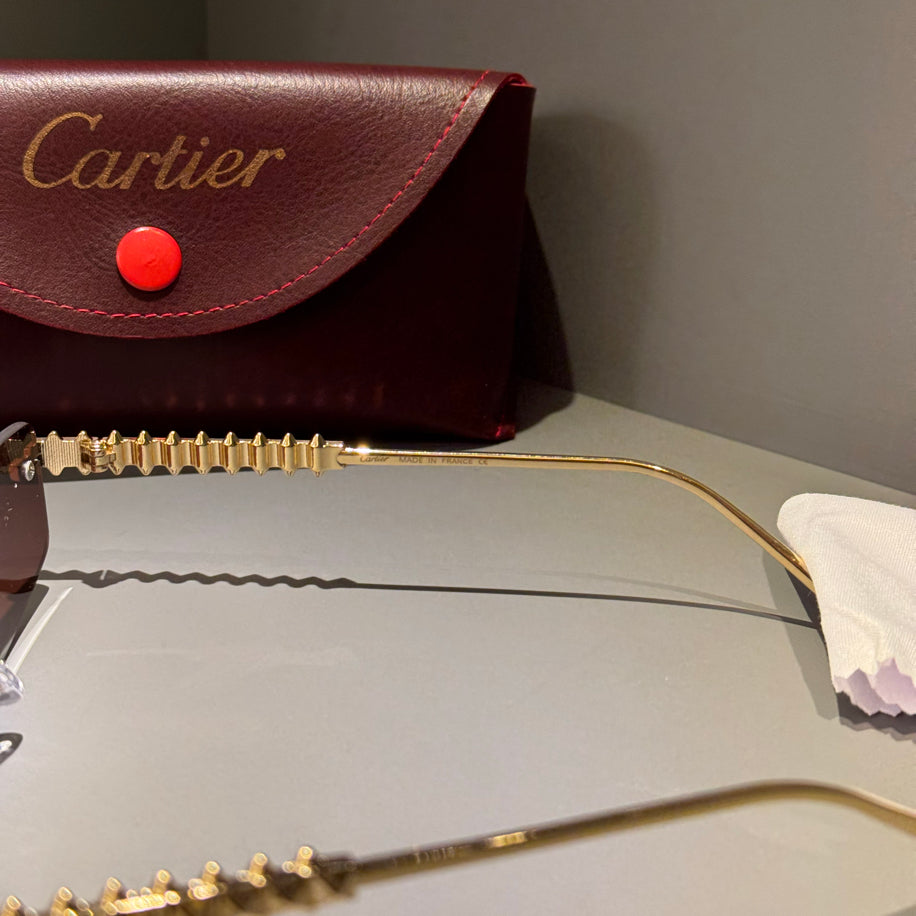Cartier Unisex Gözlük ( Kahve Cam Gold Sap)