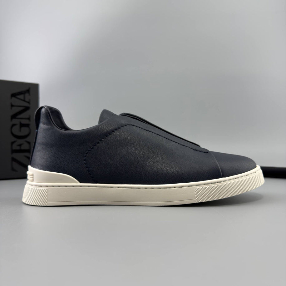 ZEGNA Triple Stitch Leather Sneaker