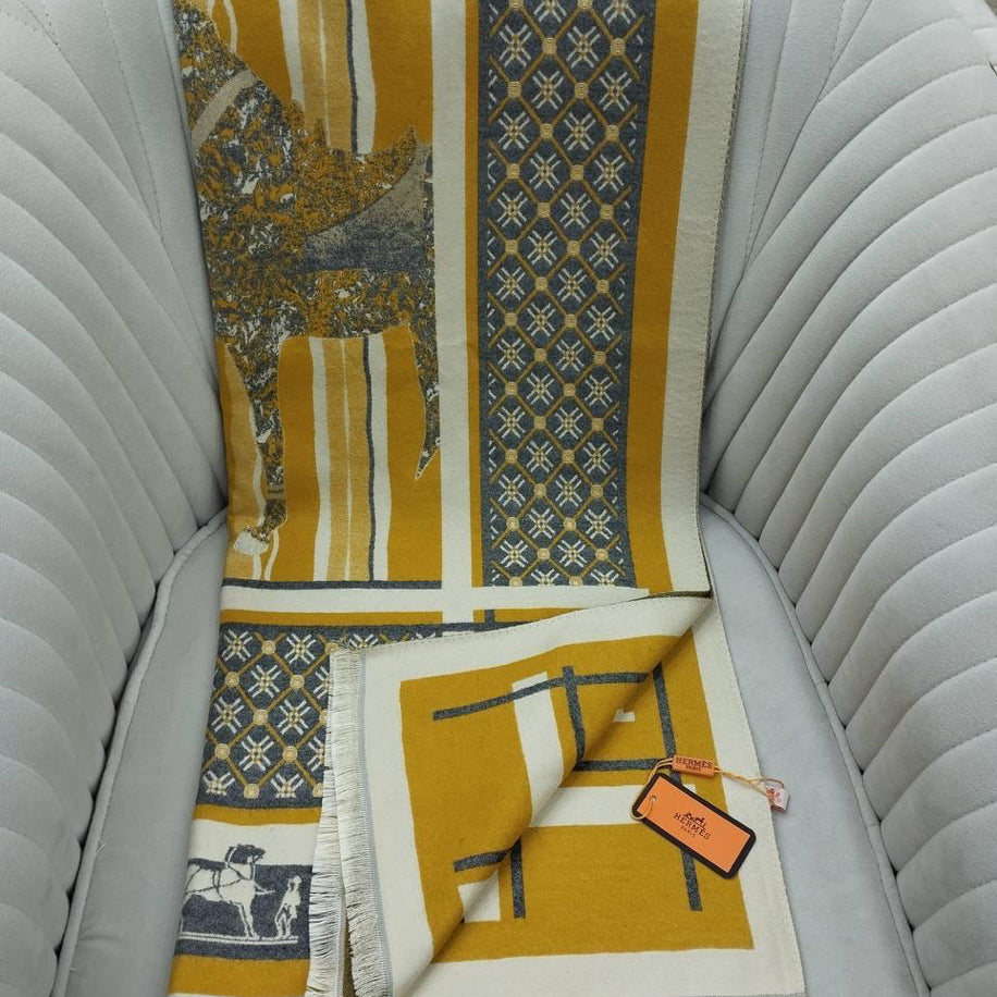 KARIŞIK Hermes Hakiki Kaşmir İpek Şal