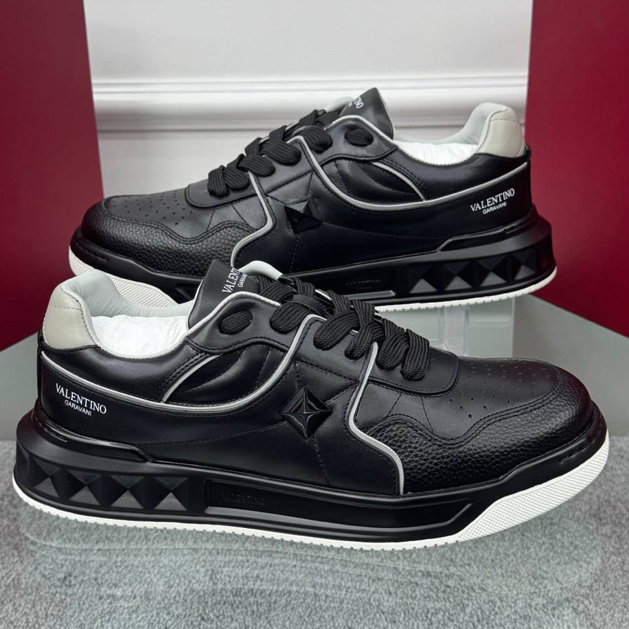 Valentino One Stud Leather Sneakers
