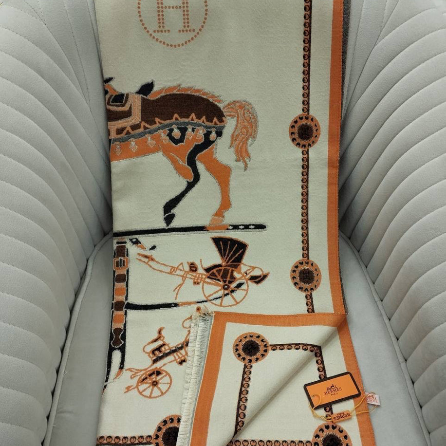 KARIŞIK Hermes Hakiki Kaşmir İpek Şal