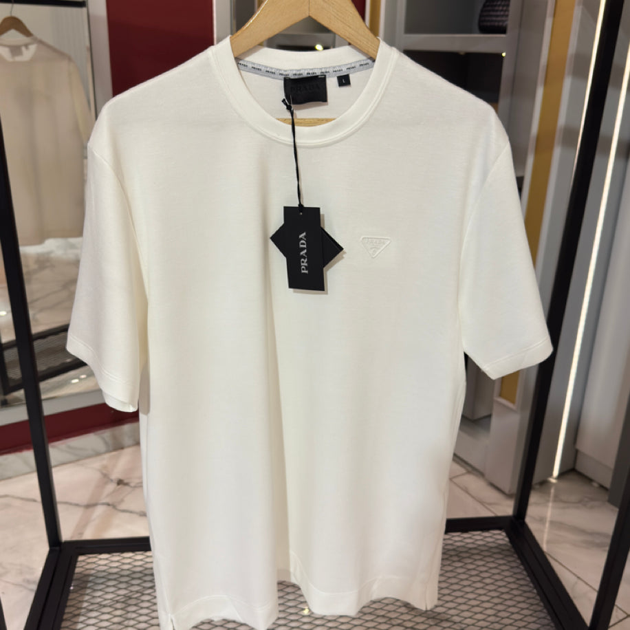 Prada Logo Detaylı İthal Kumaş T-Shirt