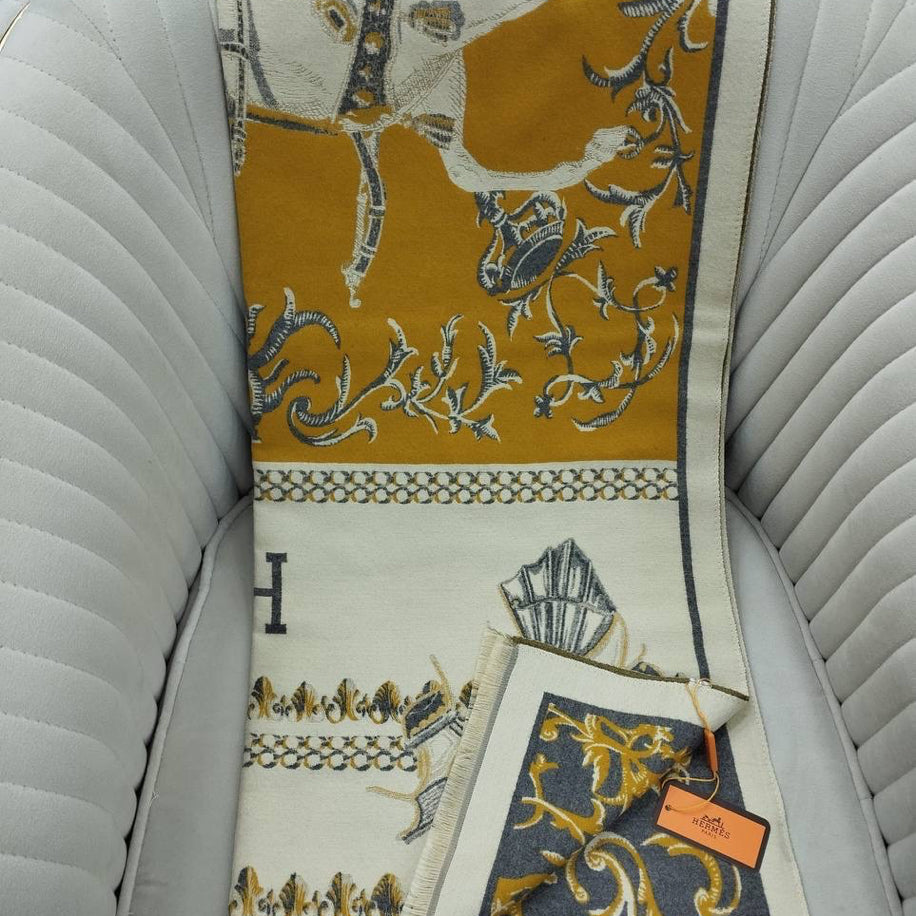 KARIŞIK Hermes Hakiki Kaşmir İpek Şal