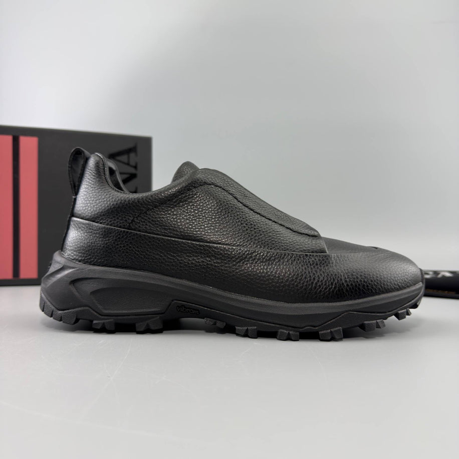 Zegna Leather Triple Stitch Monte Sneakers