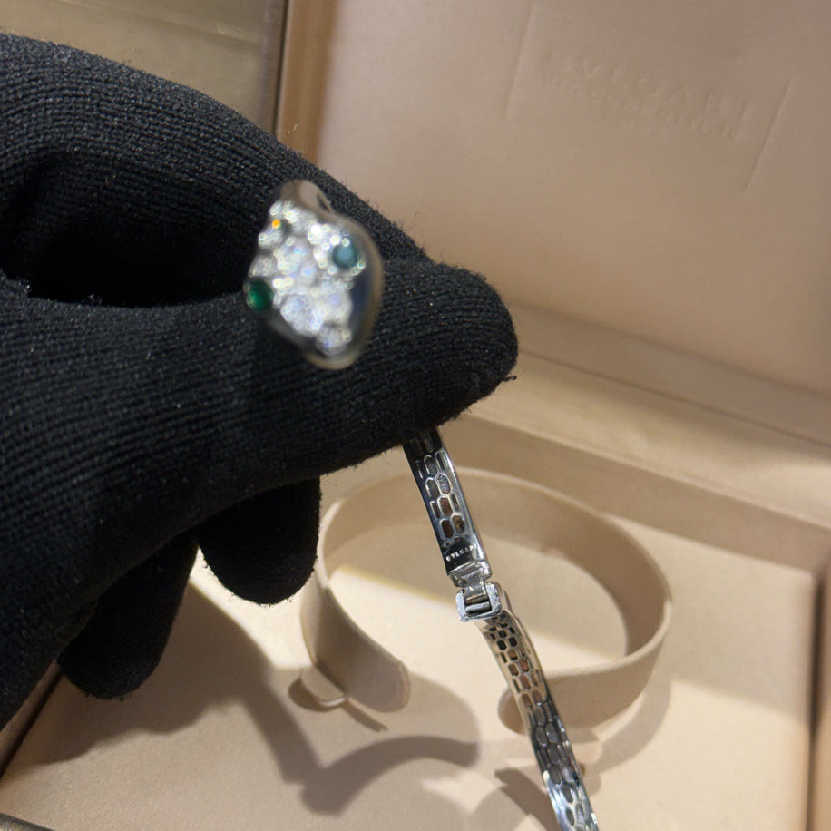 Bvlgari Serpenti Unisex Bileklik (Silver Taşlı )