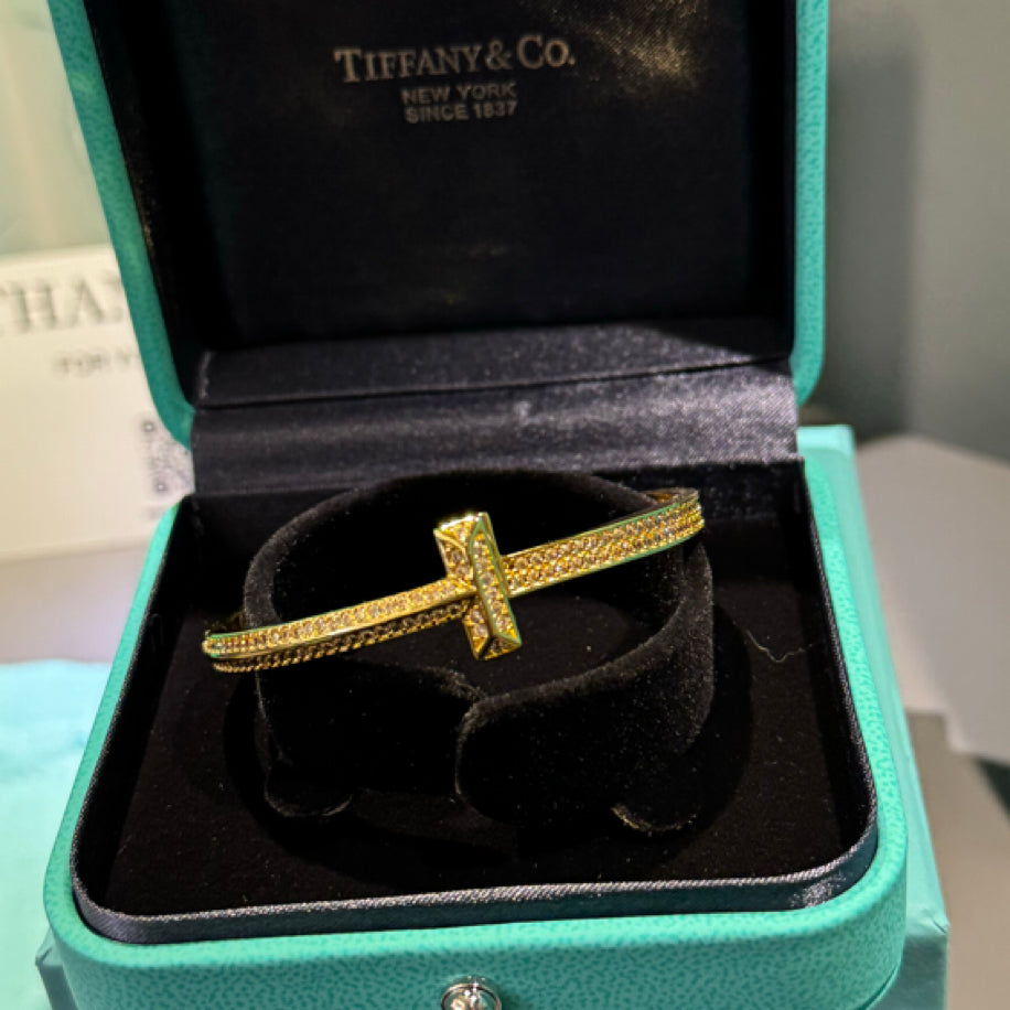 Tiffany T Gold Taşlı Bileklik