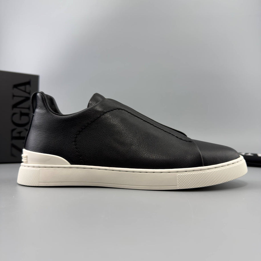 ZEGNA Triple Stitch Leather Sneaker