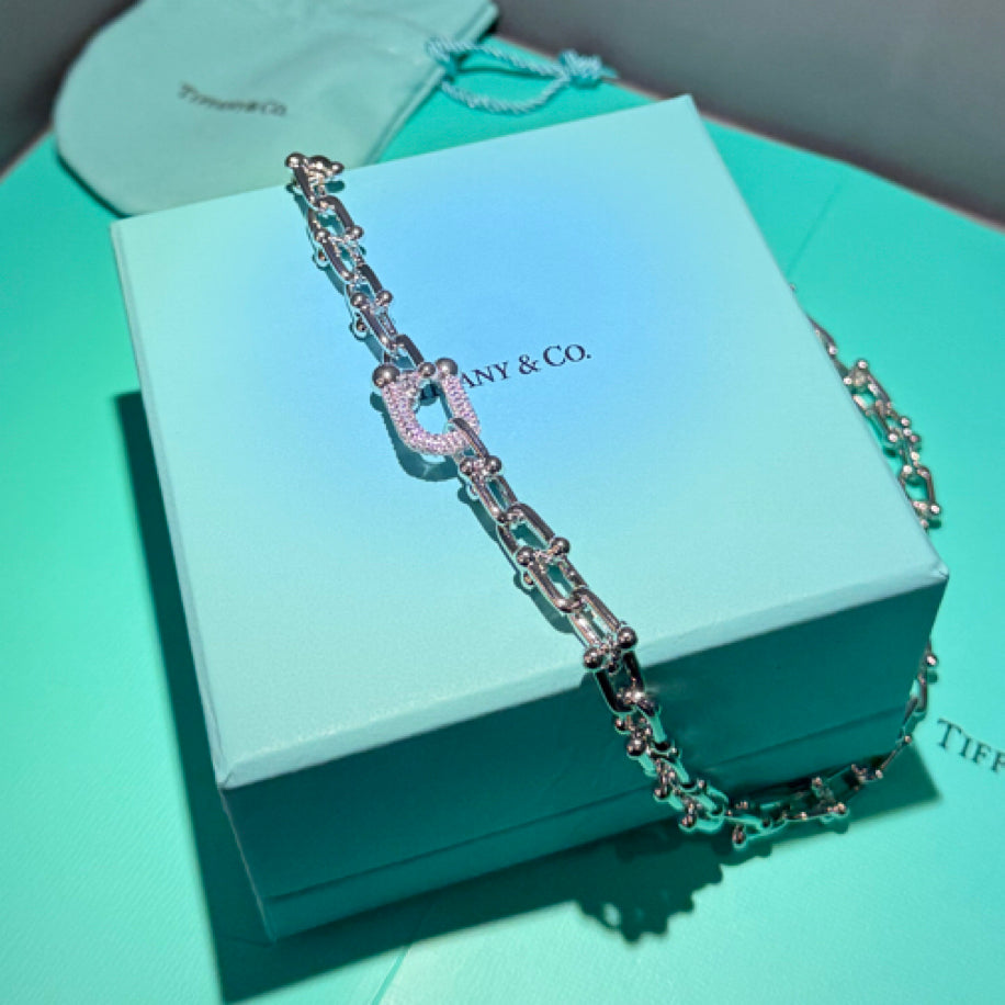 Tiffany Hardwear (Silver Tek Taşlı) Kolye