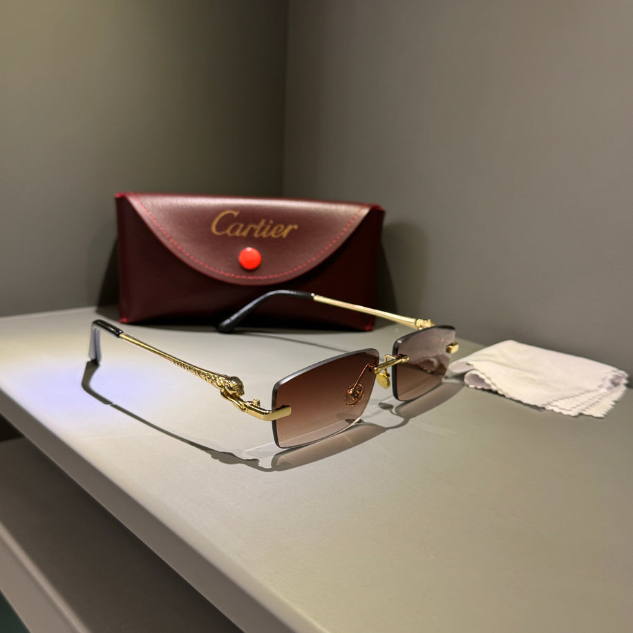 Cartier Unisex Gözlük ( Kahve Cam Gold Sap)