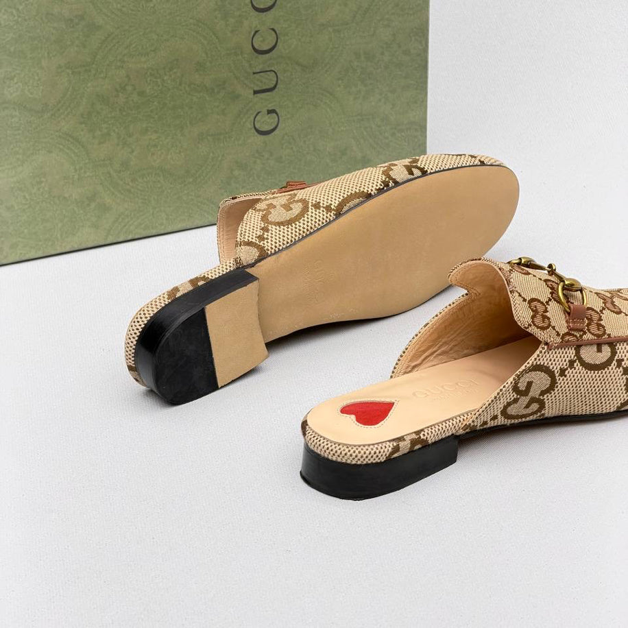 Gucci Horsebit GG Canvas Mule
