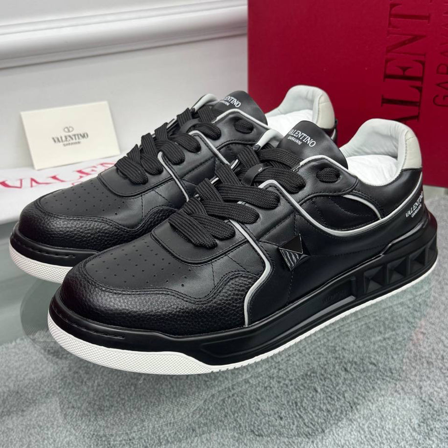 Valentino One Stud Leather Sneakers
