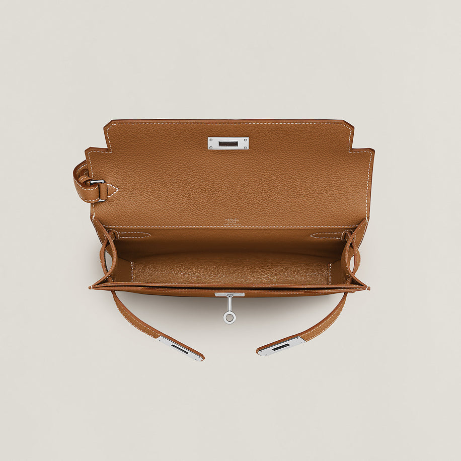 Hermes Kelly Depeches Gold 25 Pouch