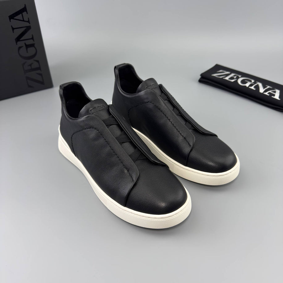 ZEGNA Triple Stitch Leather Sneaker