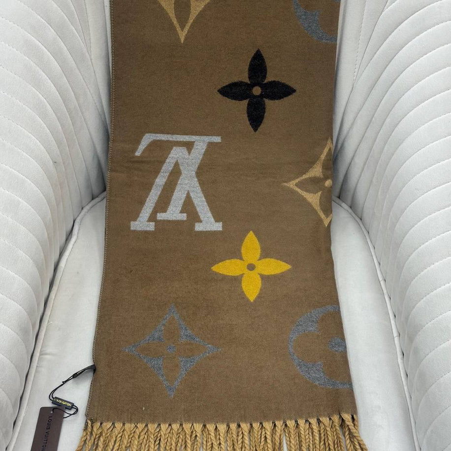 KARIŞIK Louis Vuitton Hakiki Kaşmir İpek Şal
