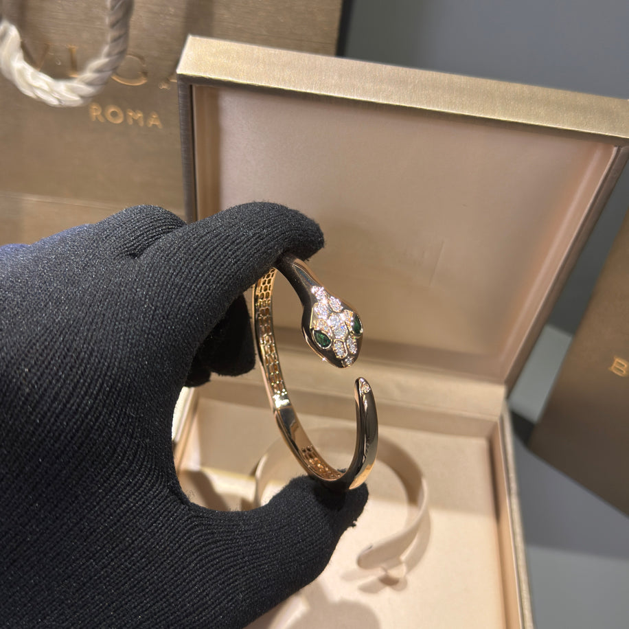 Bvlgari Serpenti Unisex Bileklik (Rose Taşlı )