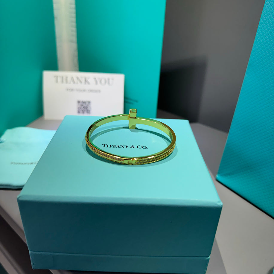 Tiffany T Gold Taşlı Bileklik