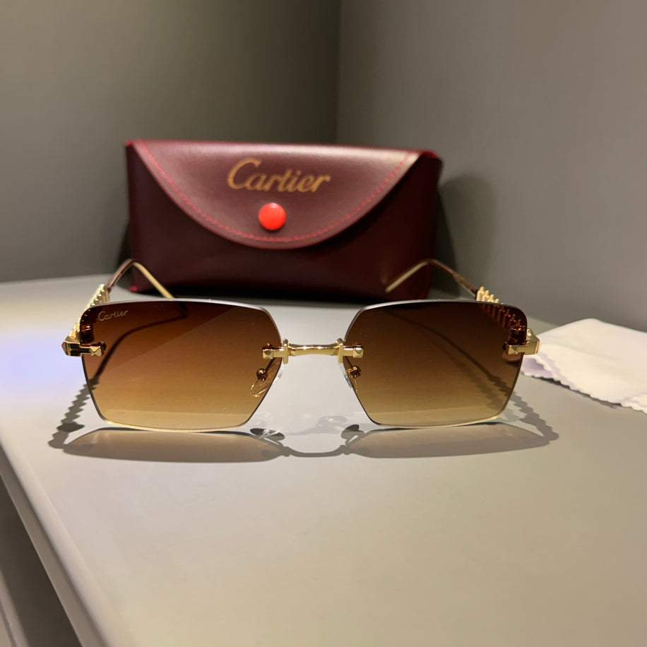 Cartier Unisex Gözlük ( Kahve Cam Gold Sap)