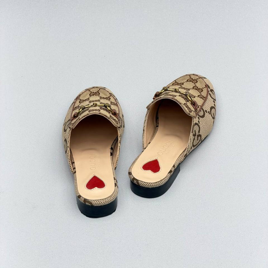 Gucci Horsebit GG Canvas Mule