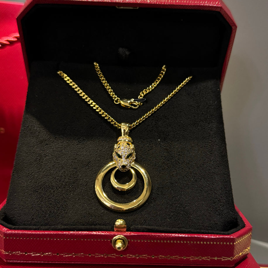 Cartier Panther Gold Taşlı Kolye
