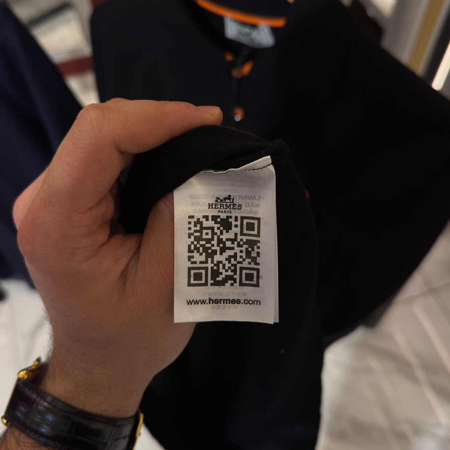 Hermes Logo İşlemeli İthal Pamuk Kumaş Triko