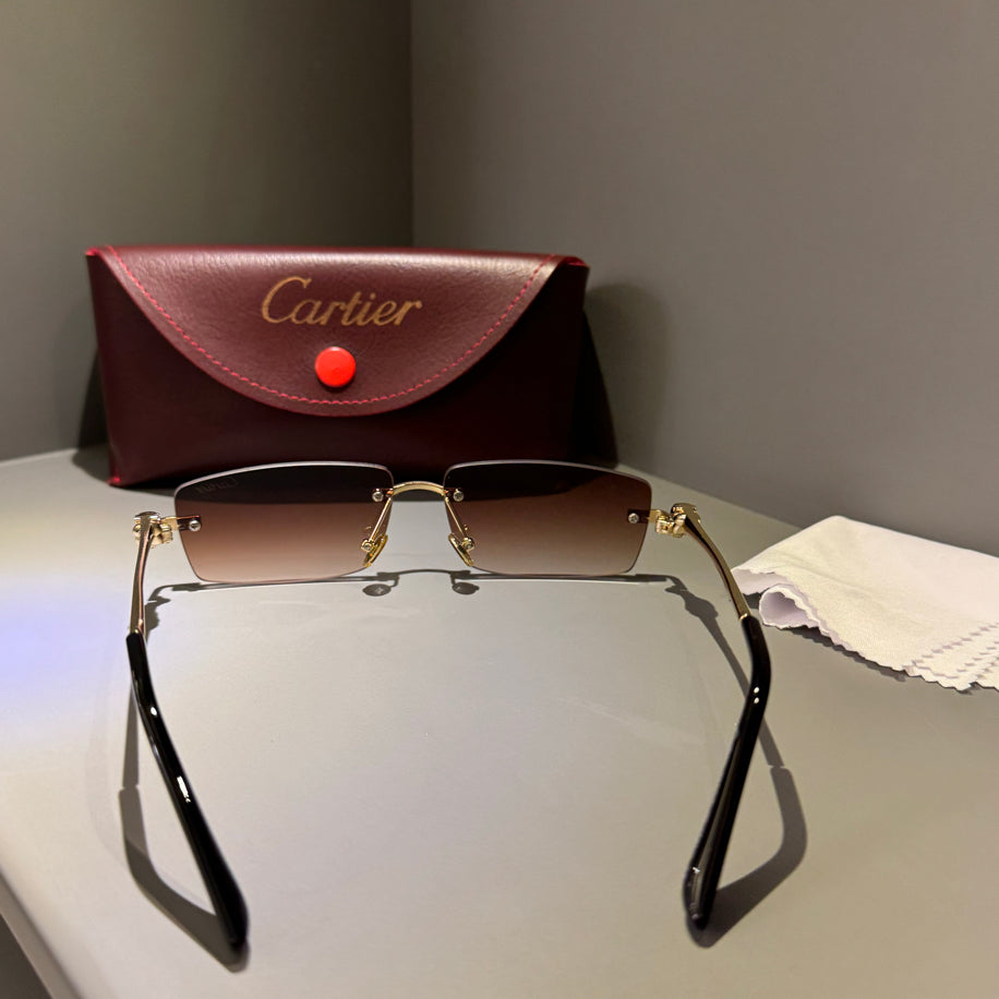 Cartier Unisex Gözlük ( Kahve Cam Gold Sap)