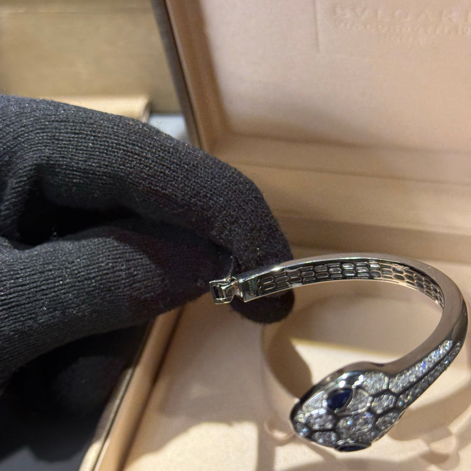 Bvlgari Serpenti Unisex Bileklik (Silver Taşlı )