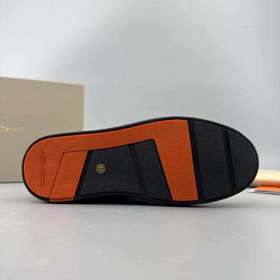 Santoni Leather Slip-On Sneaker