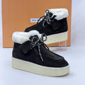 Miu Miu Shearling Lined Leather Moccasin Boots