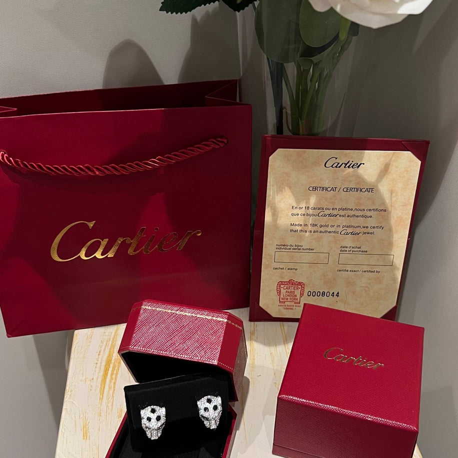 Cartier Panther Silver Taşlı Küpe