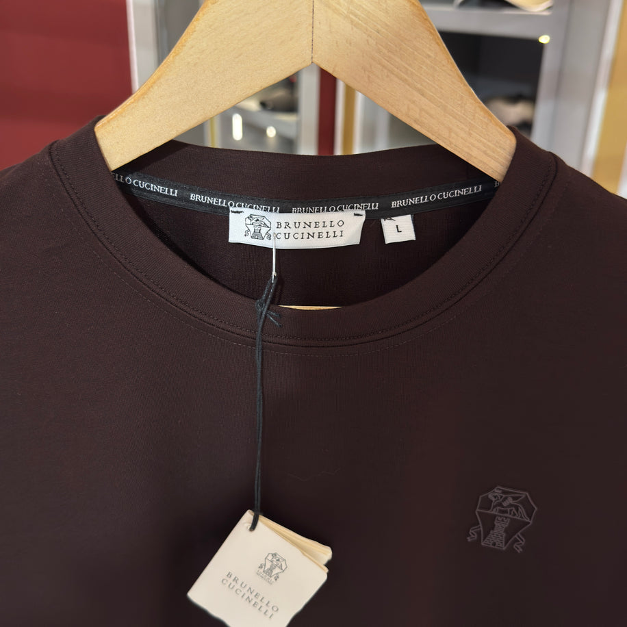 Brunello Cucinelli Logo Detaylı İthal Kumaş T-Shirt